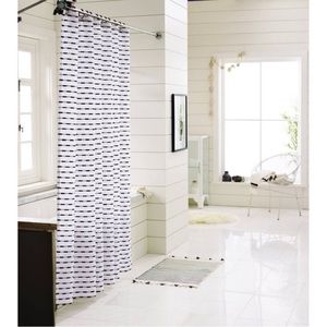 Project 62 Textured Stripe Shower Curtain Black/White Standard Shower Curtain